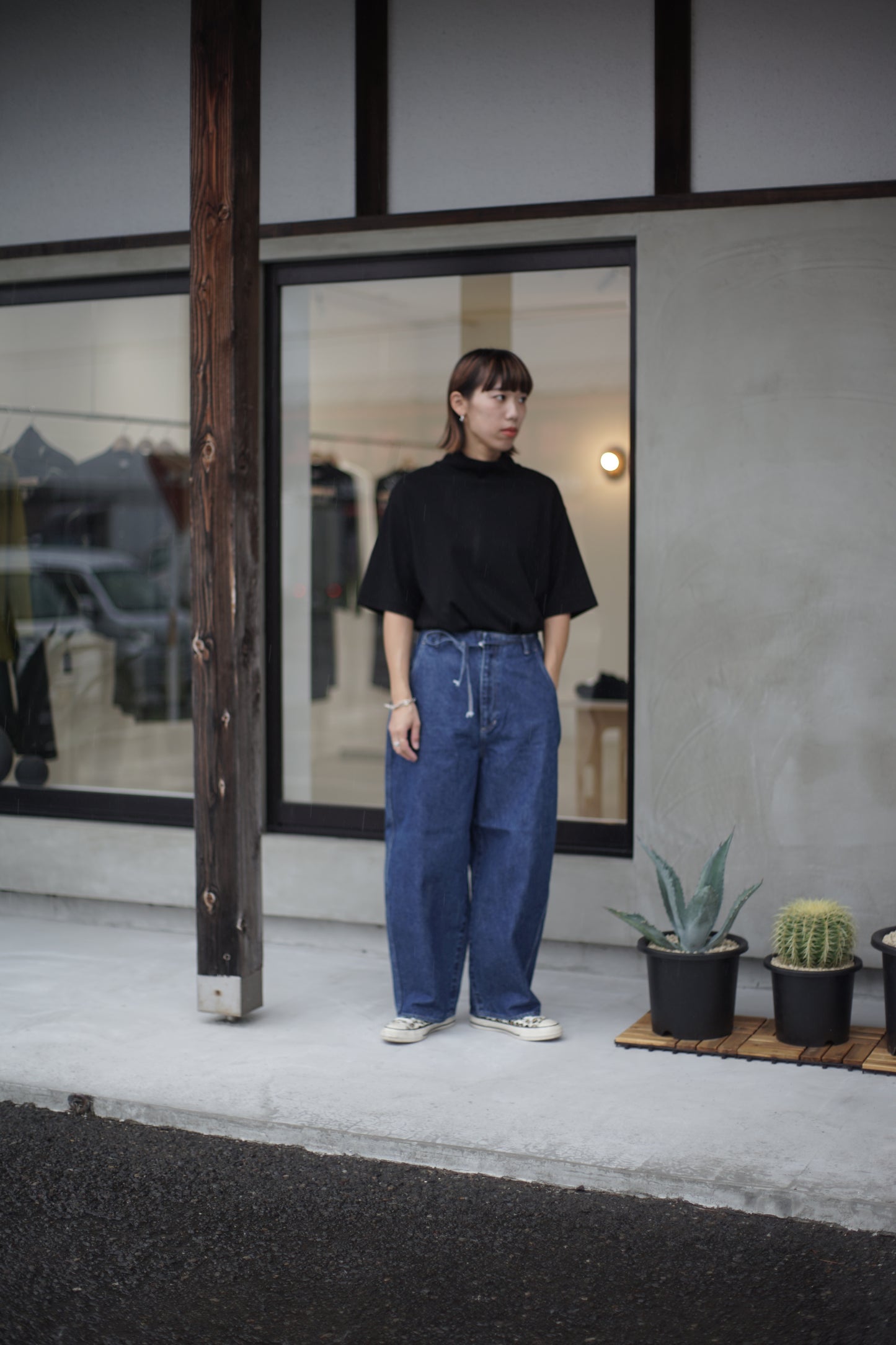 JöICEADDED / Round Wide Denim Trousers