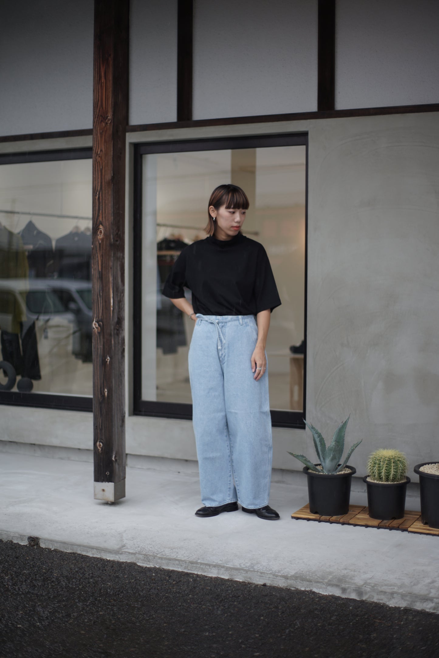 JöICEADDED / Round Wide Denim Trousers