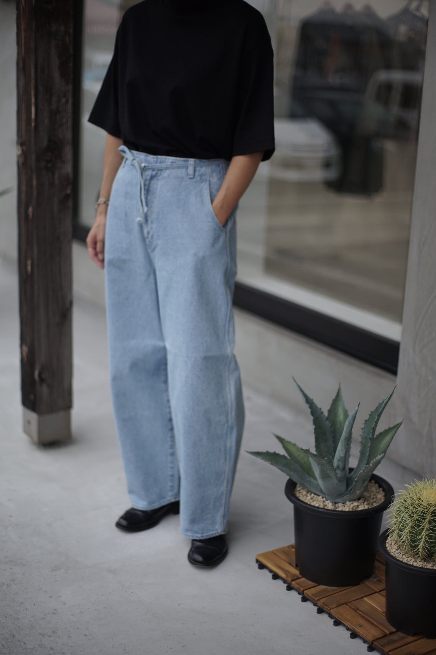 JöICEADDED / Round Wide Denim Trousers