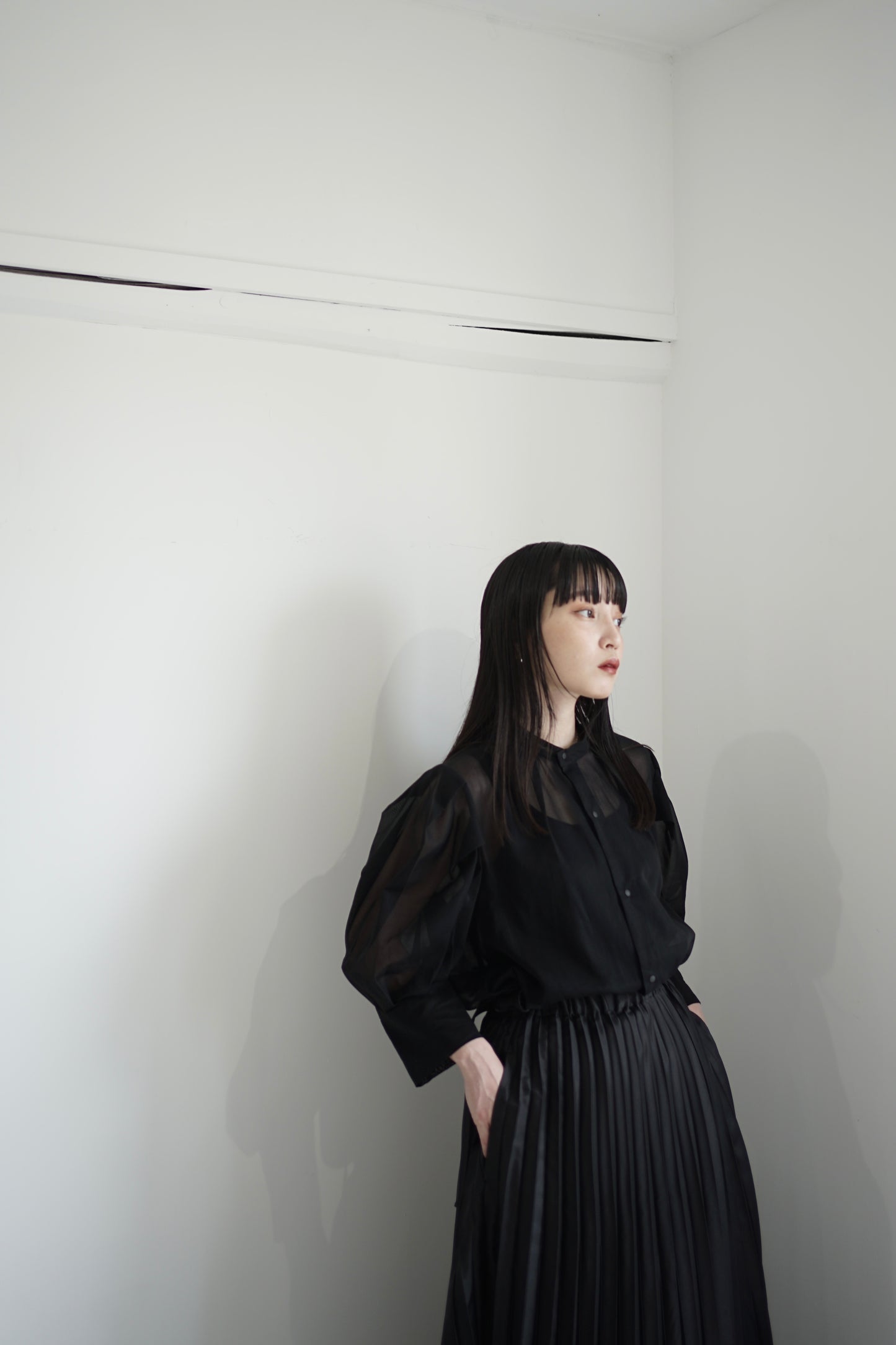 itochi / 100/2 cotton organdy transparent blouse