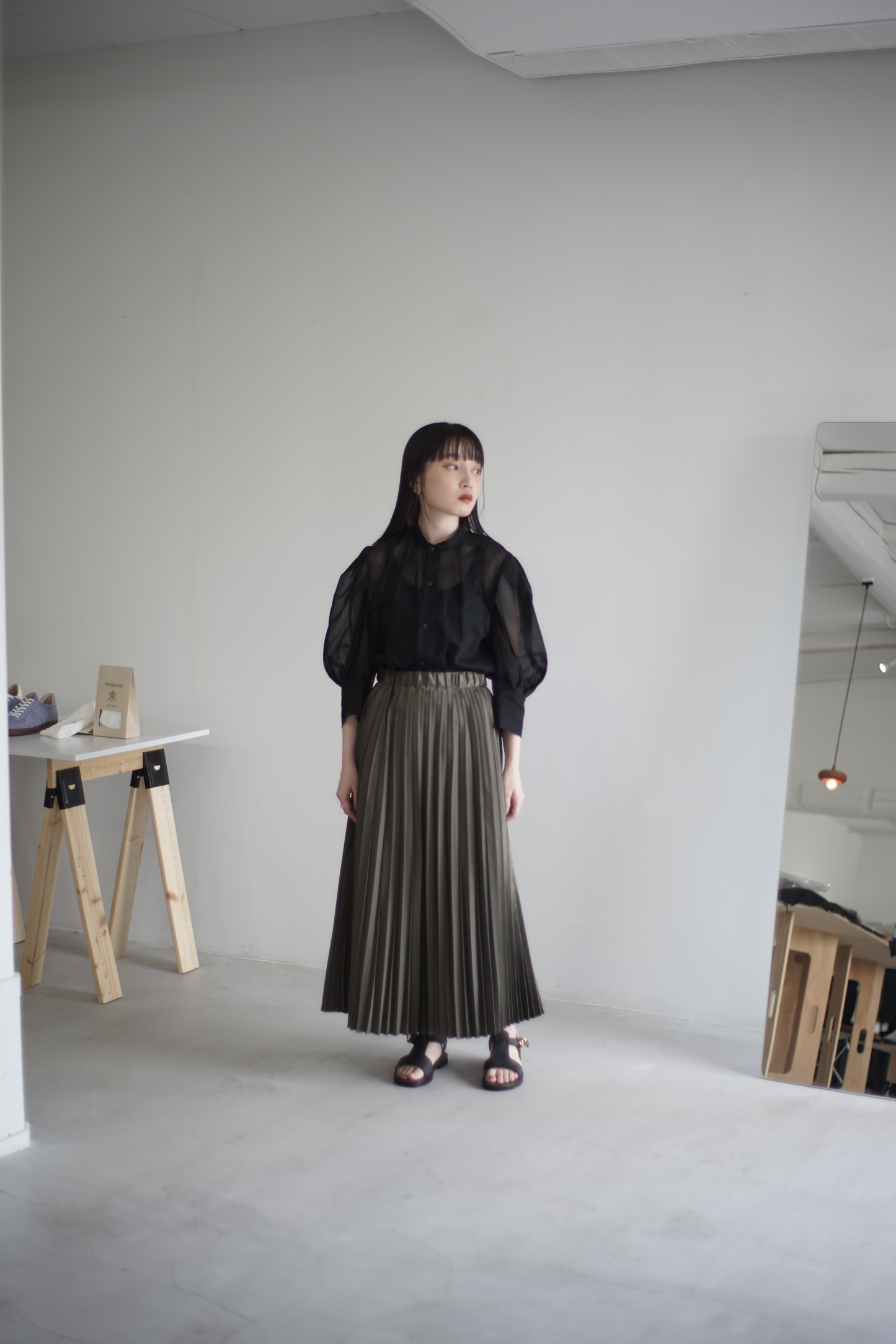 itochi / 100/2 cotton organdy transparent blouse