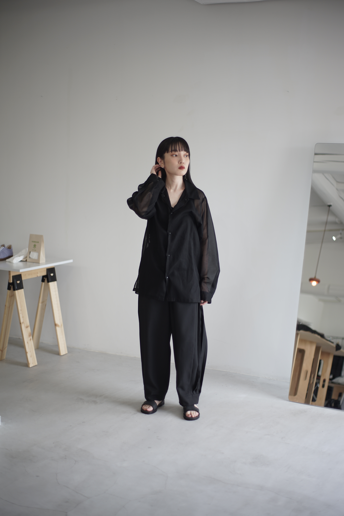 itochi / 100/2 cotton organdy simple shirt