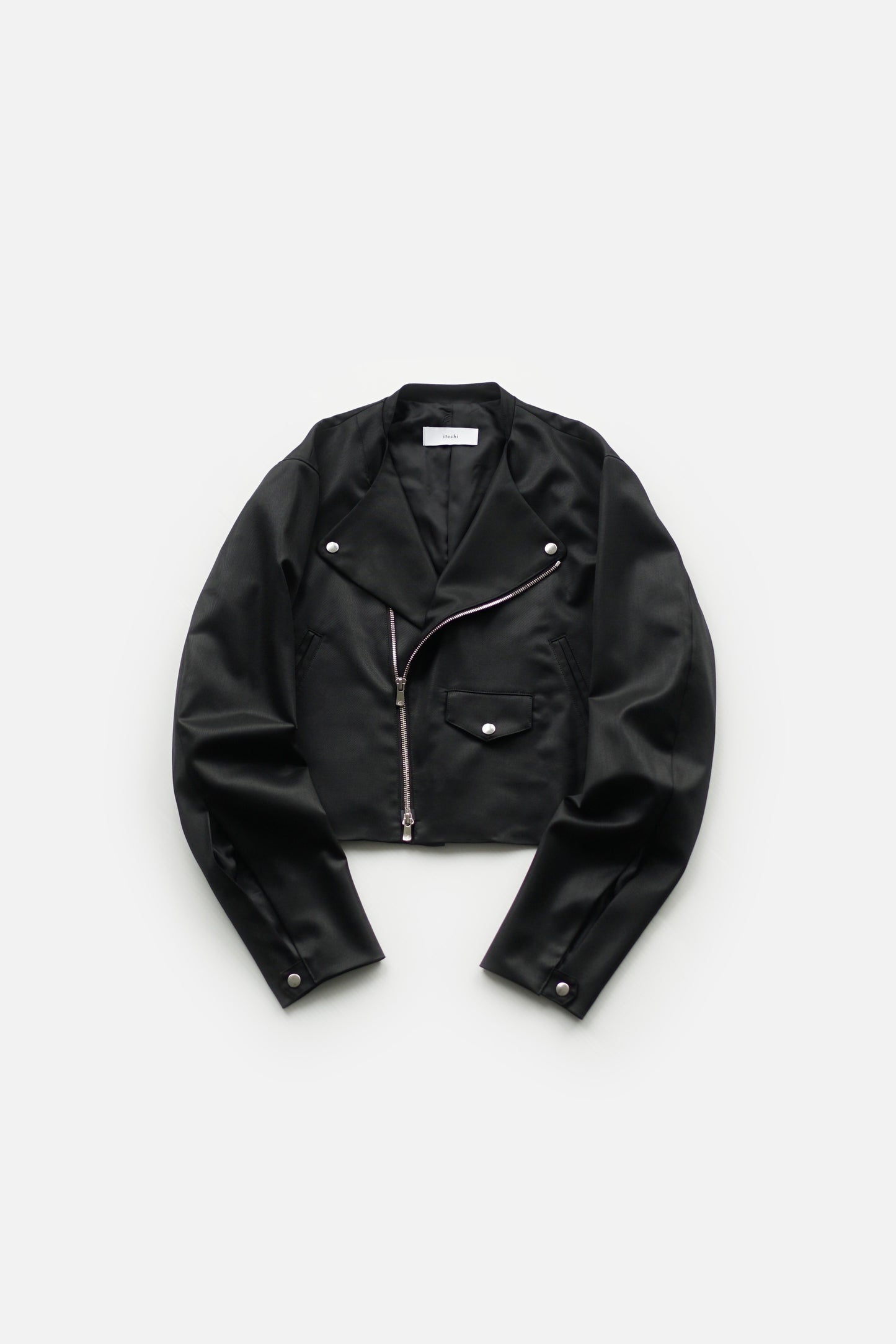 itochi / shuttle loom fabric double breasted riders jacket