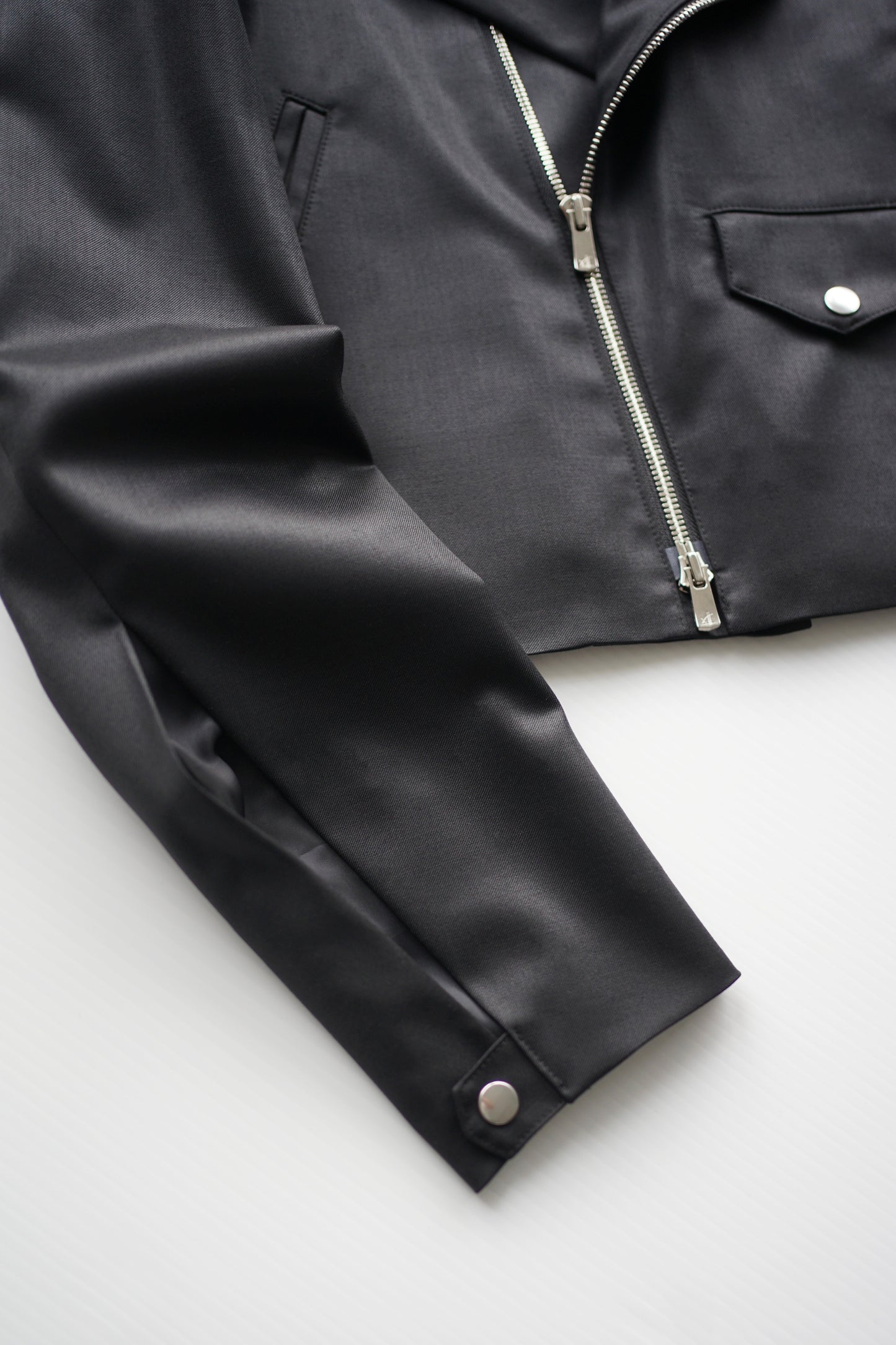 itochi / shuttle loom fabric double breasted riders jacket