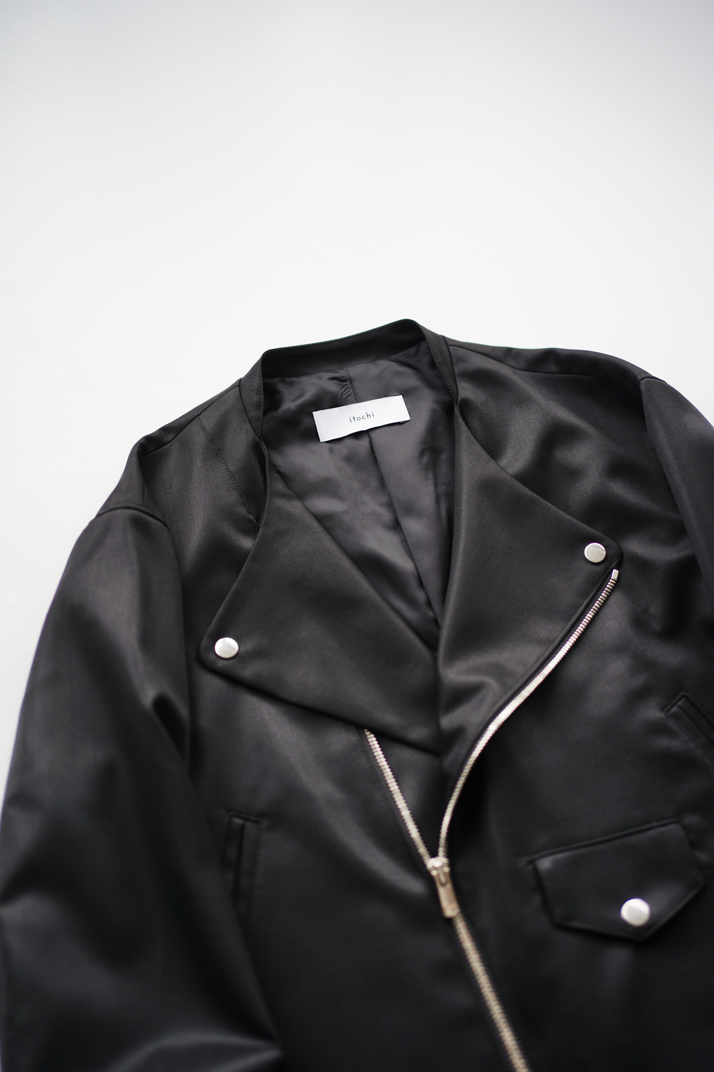 itochi / shuttle loom fabric double breasted riders jacket