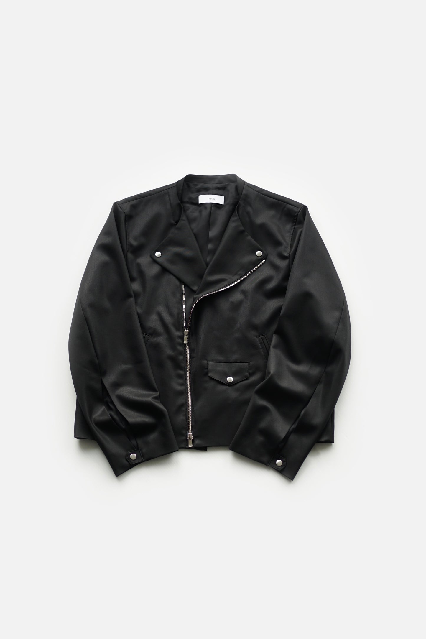 itochi / shuttle loom fabric double breasted riders jacket