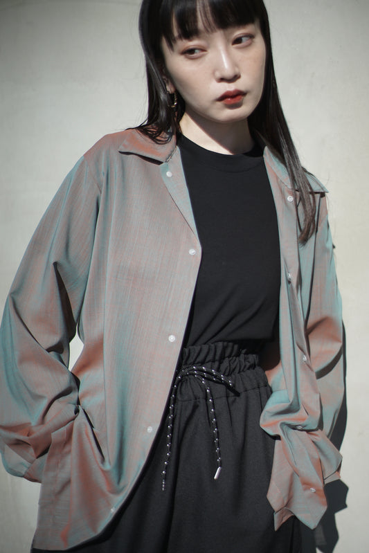 itochi / Sheer wool voile simple shirt