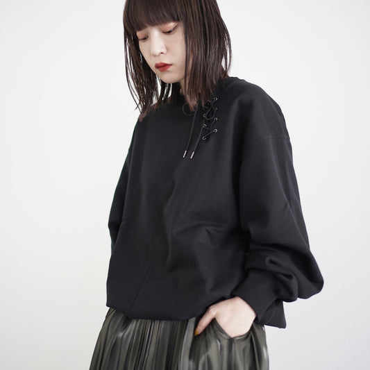 [50%OFF] itochi / Azuma urake lace up neck sweatshirt