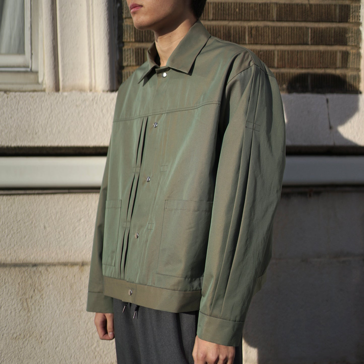 [30%OFF] itochi / 70/2 Cotton Iridescent Gabardine Pleated Jacket