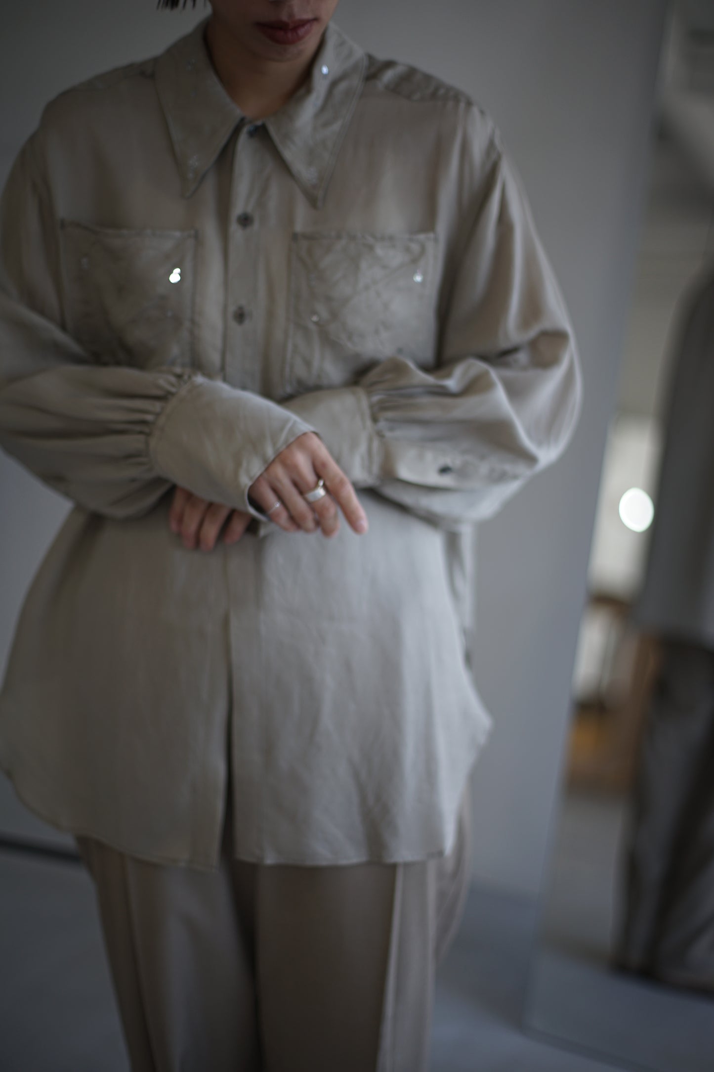 JöICEADDED / Leaves Embroidered Shirt