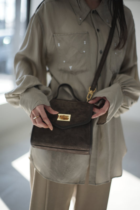 LA POCHE / “TESS“ 2Way Shoulder Bag -BROWN SUEDE-