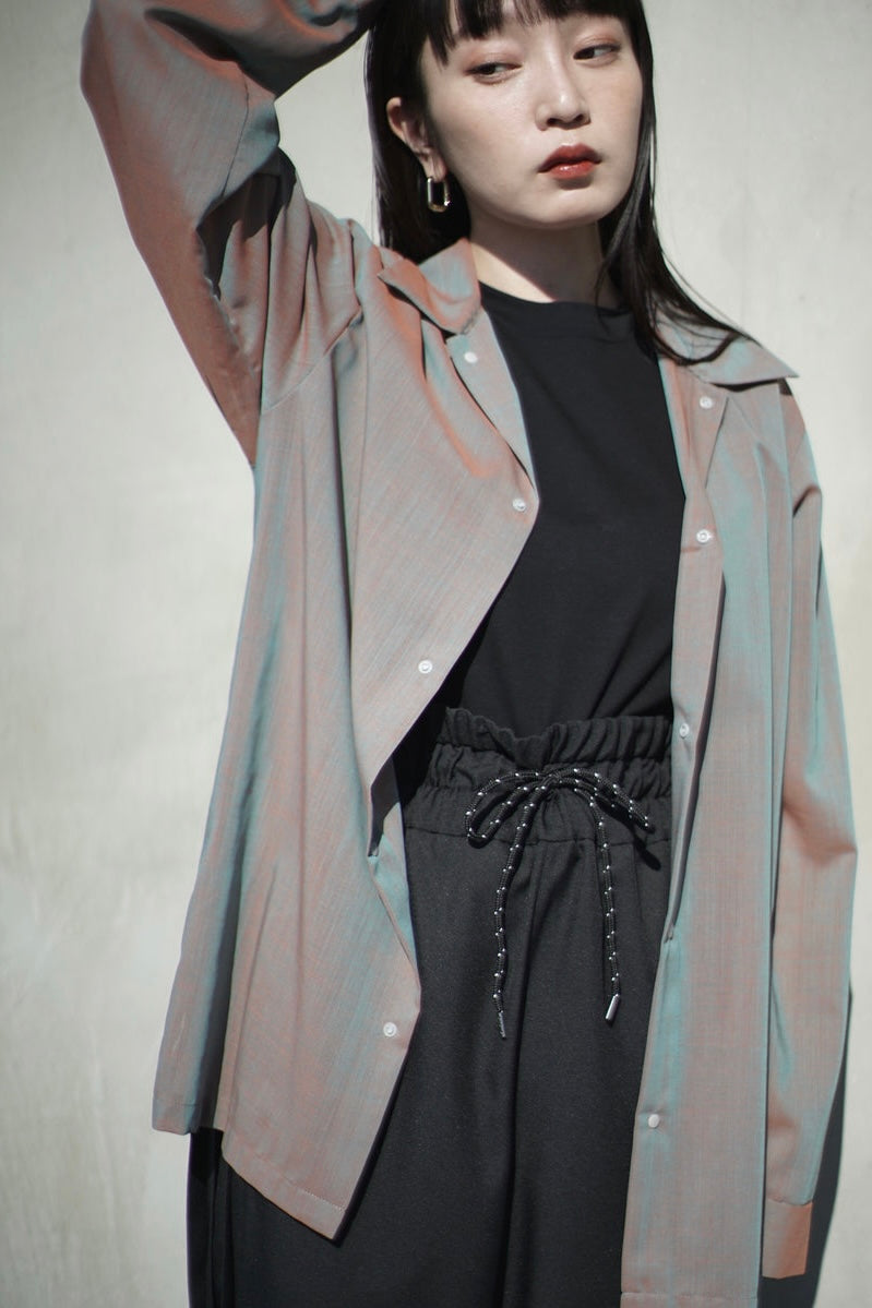 itochi / Sheer wool voile simple shirt