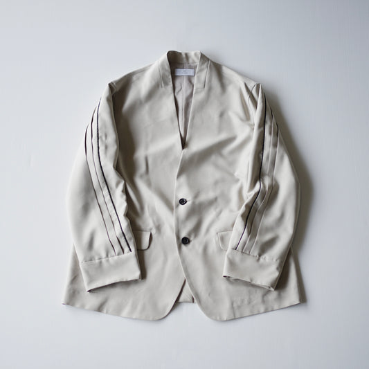 [30%OFF] itochi / Polyester linon pleated sleeve collarless jacket