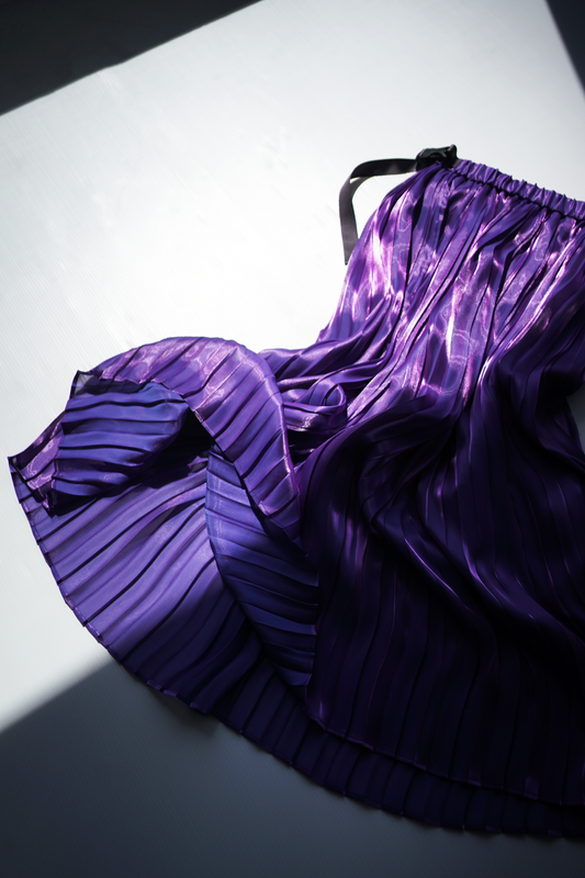 itochi / Aurora cloth double side pleated skirt / space purple