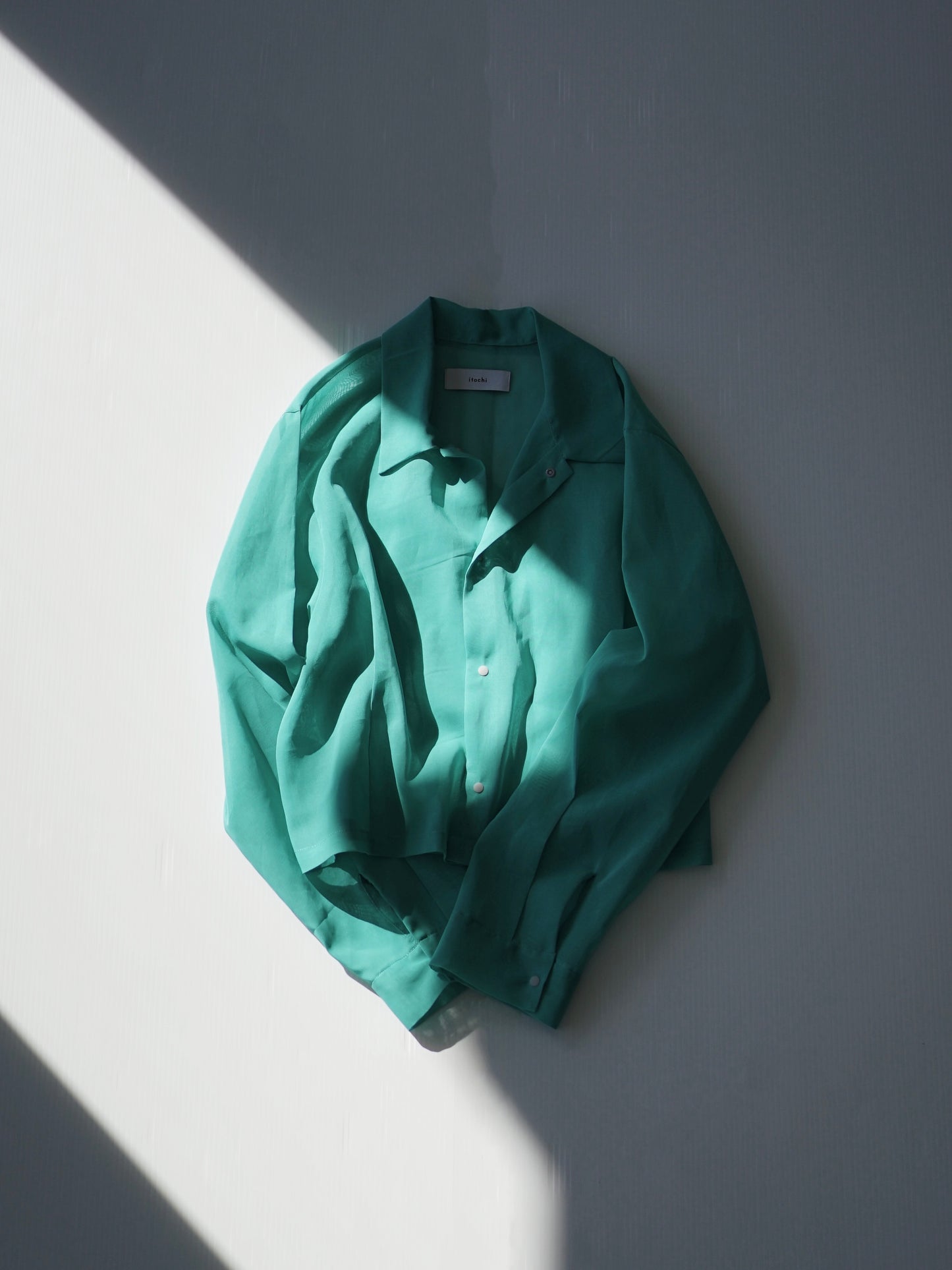 [50%OFF] itochi / 100/2 cotton organdy transparent tuck short shirt