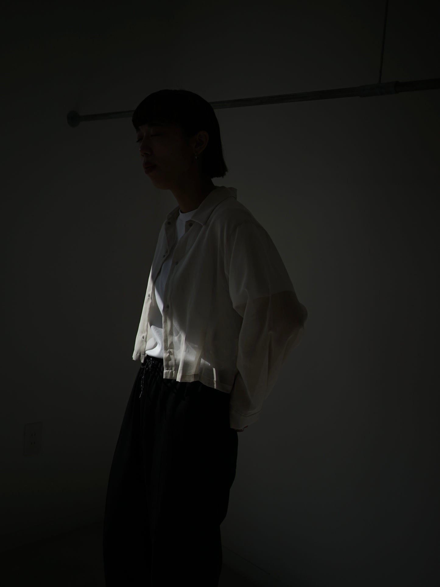 [50%OFF] itochi / 100/2 cotton organdy transparent tuck short shirt