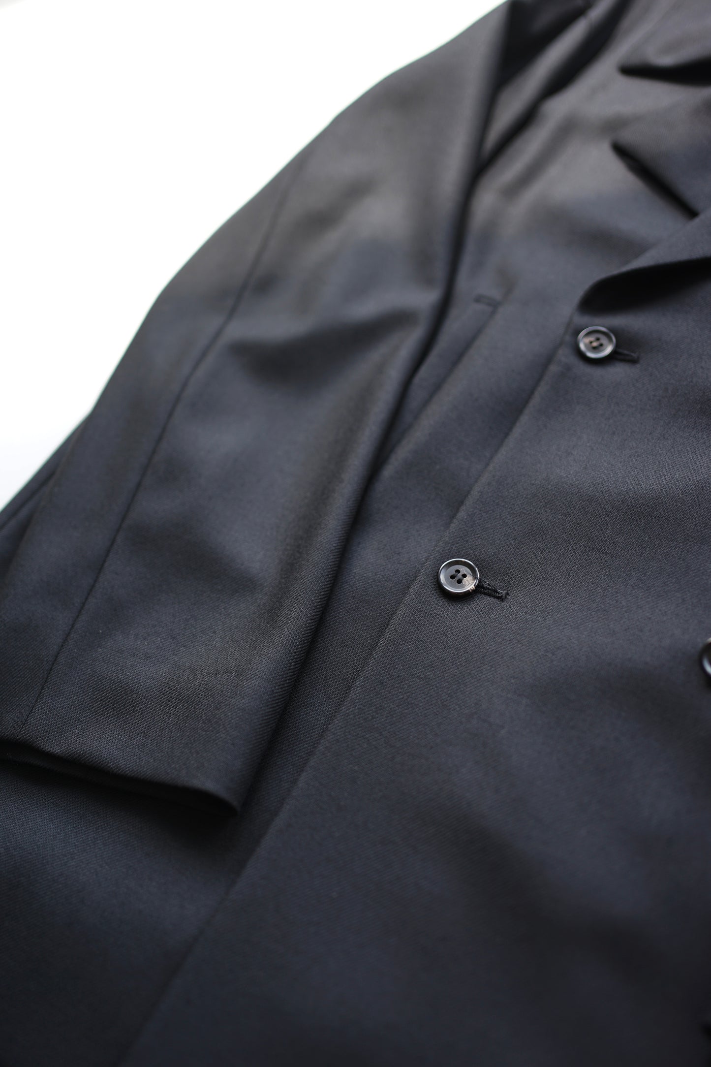 itochi / 4ply wool twill double breasted half coat