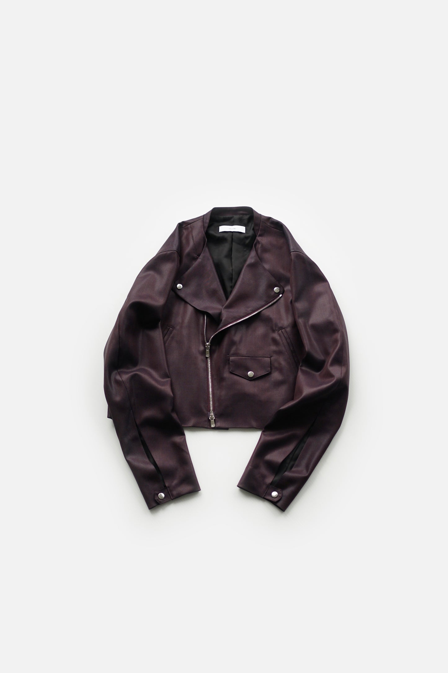 [ yo-yo. exclusive item ] itochi / shuttle loom fabric double breasted riders jacket
